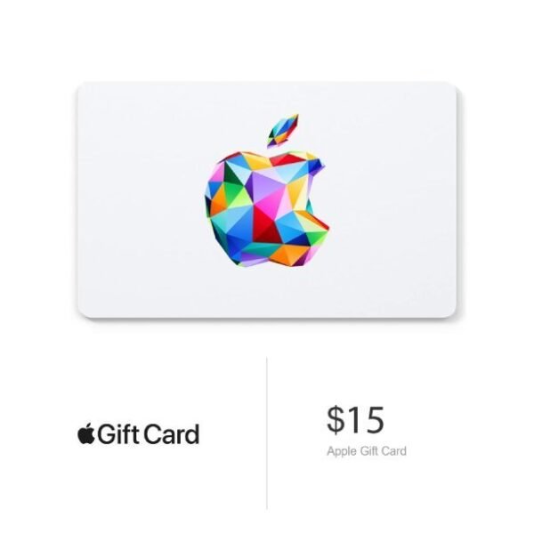 Apple Gift Card 15$- App Store, iTunes, iPhone, iPad, AirPods, MacBook, accessories and more (Digital Code)