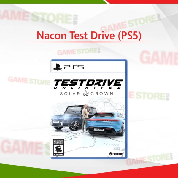 Nacon Test Drive PS5 cover art featuring high-speed racing cars