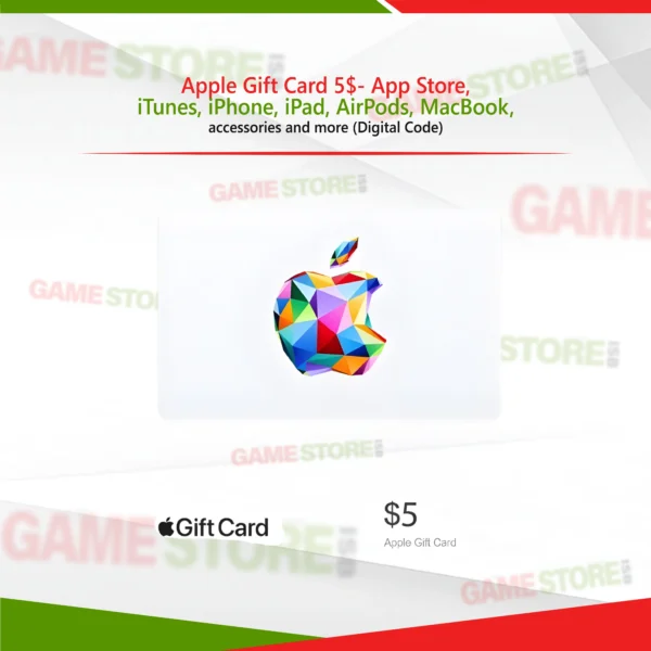 Apple Gift Card 5$ Digital Code for App Store, iTunes, iPhone, iPad
