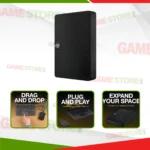 Seagate Expansion 1TB Portable Hard Drive storing Mac files and media