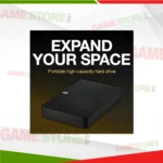 Top view of Seagate 1TB Expansion Portable External Hard Drive connected via USB 3.0