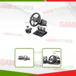 PXN V99 gaming steering wheel setup connected to Xbox Series X and PC racing simulatorPXN V99 gaming steering wheel setup connected to Xbox Series X and PC racing simulator