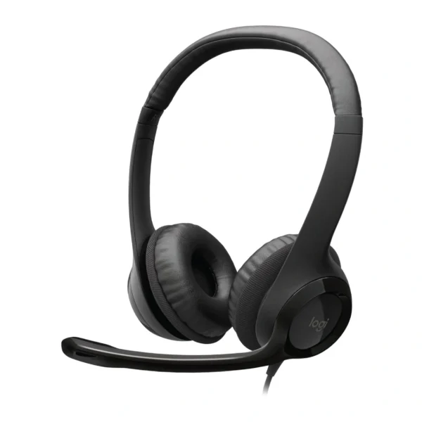 Logitech H390 Wired Headset for PC/Laptop, Stereo Headphones with Noise Cancelling Microphone, USB-A, in-Line Controls for Video Meetings, Music, Gaming and Beyond - Black