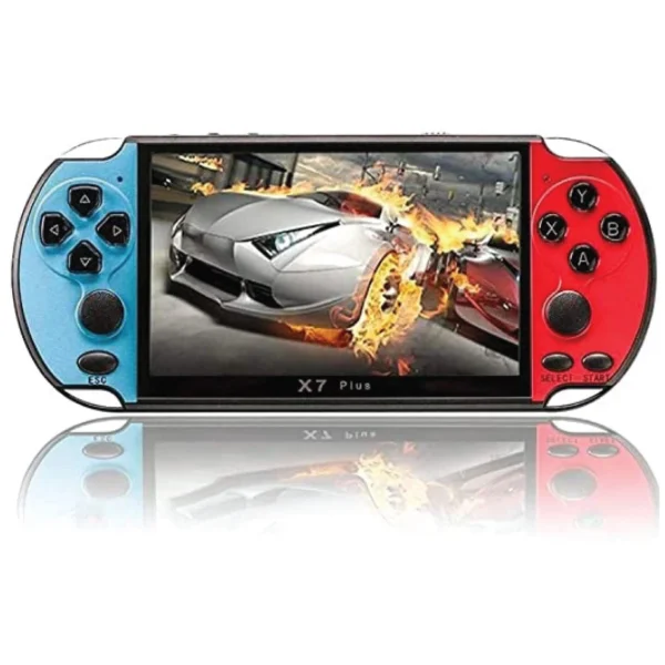 songlan-X7Plus 5.1 inch Built-in 10500+ Free Games GBC/GBA/FC/MD/Arcade, Dual Joystick Portable Handheld Game Console, 8GB RAM, MP3, MP4, MP5, Movie/Video/Music (Red & Blue）
