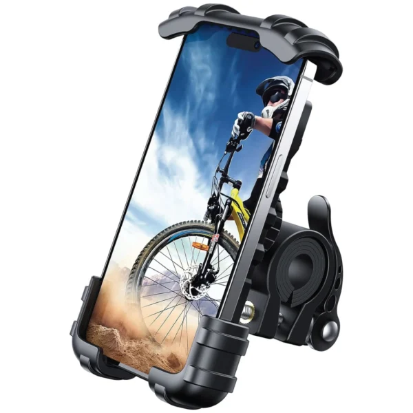 Bike Phone Holder, Motorcycle Phone Mount - Motorcycle Handlebar Cell Phone Clamp, Scooter Phone Clip for iPhone 15 Pro Max/Plus, 14 Pro Max, S9, S10 and More 4.7" to 6.8" Smartphones