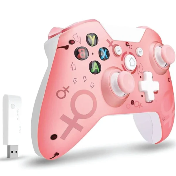 Wireless Controller for Xbox One, Xbox Wireless Controller Game Controller Gamepad Joystick for Xbox One, PC and PS3, No Headset Jack (Pink)