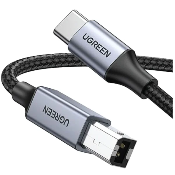 UGREEN Printer Cable USB C to USB B 2.0 Printer Scanner Cord Nylon Braided Type B to Type C