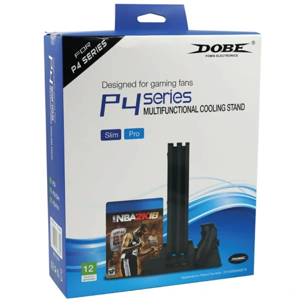 DOBE MULTIFUNCTION VERTICAL COOLING STAND WITH DUAL USB CHARGER DOCK FOR PS4/PS4 SLIM/PS4 PRO CONSOLE (TP4-882)