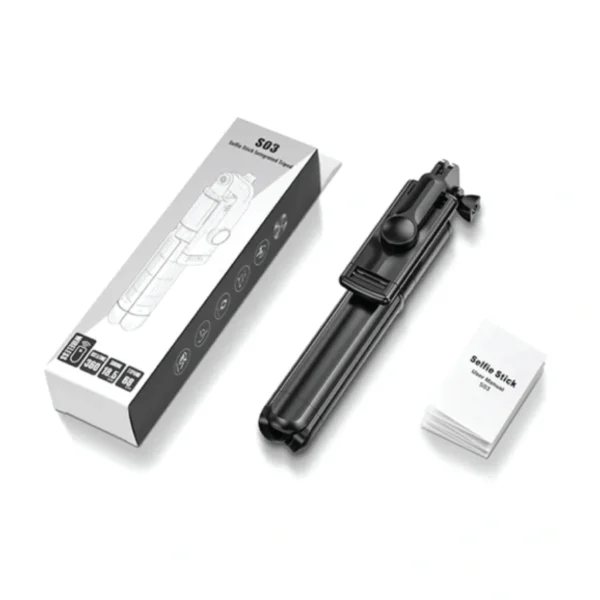 A0KB S03/S03S Bluetooth-compatible Tripod Selfie Stick with Fill Light Mini Phone Live Broadcasting Tripod Stand for Phones