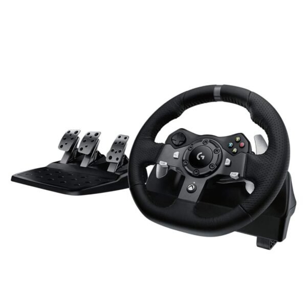 Logitech G G920 Driving Force Racing Wheel and Floor Pedals, Real Force Feedback, Stainless Steel Paddle Shifters, Leather Steering Wheel Cover for Xbox Series X|S, Xbox One, PC, Mac - Black