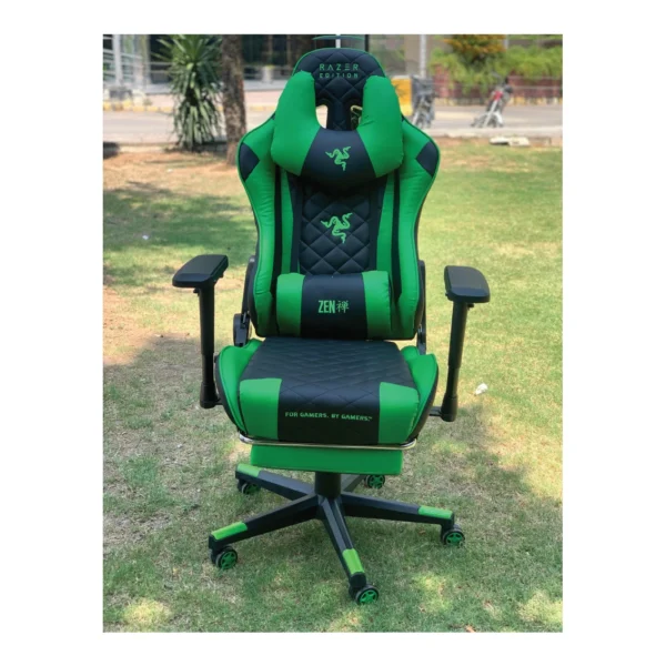 Razer- Gaming Chair With Footrest (Green-Black)