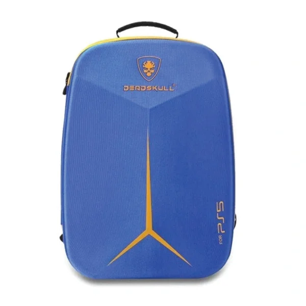 DeadSkull PS5 Gaming Console Backpack Large Capacity Travel Case for Ps5 Console Storage for Controller,Game Discs,and Gaming Accessories (BLUE)