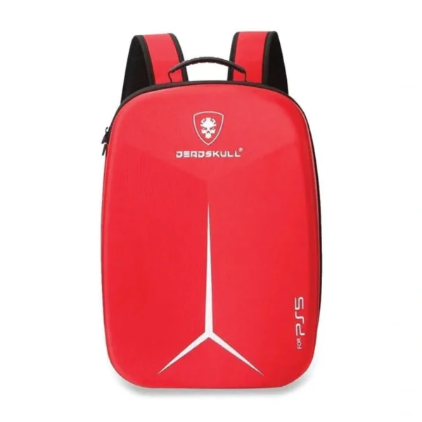 DeadSkull PS5 Gaming Console Backpack Large Capacity Travel Case for Ps5 Console Storage for Controller,Game Discs,and Gaming Accessories(RED)