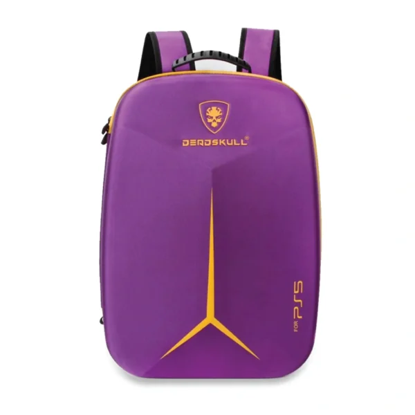 DeadSkull PS5 Gaming Console Backpack Large Capacity Travel Case for Ps5 Console Storage for Controller,Game Discs,and Gaming Accessories(Mamba Purple)
