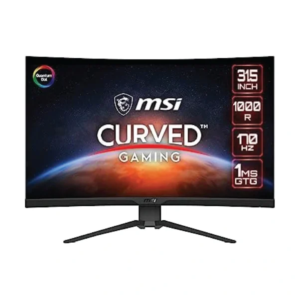 MSI MAG 32C6X 31.5-inch 1920 x 1080 (FHD) Computer Monitor, 250Hz, Adaptive-Sync, HDR Ready, HDMI, VGA Port, Display Port VESA Mountable, Tilt, Speaker, 1ms, Black