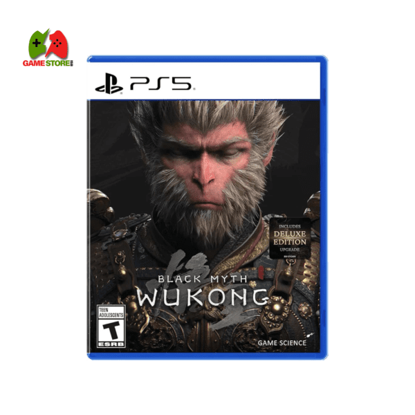 Black Myth: Wukong PS5 cover featuring the legendary Monkey King wielding the Bronzecloud Staff against mythical creatures in an ancient Chinese setting.
