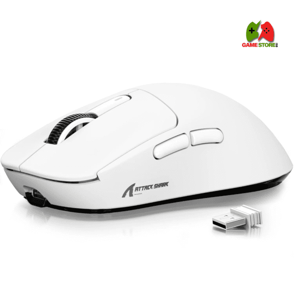 ATTACK SHARK X3 Wireless Gaming Mouse – 26K DPI, Tri-Mode Connectivity, Ultra-Lightweight (White)