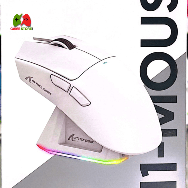 ATTACK SHARK X11 Gaming Mouse – Wireless, 22K DPI, Magnetic Charging Dock, Ultra-Lightweight (White)