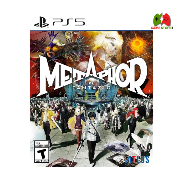 Metaphor: ReFantazio - PS5 fantasy JRPG featuring a royal tournament, magical Archetype powers, immersive world exploration, and turn-based combat.