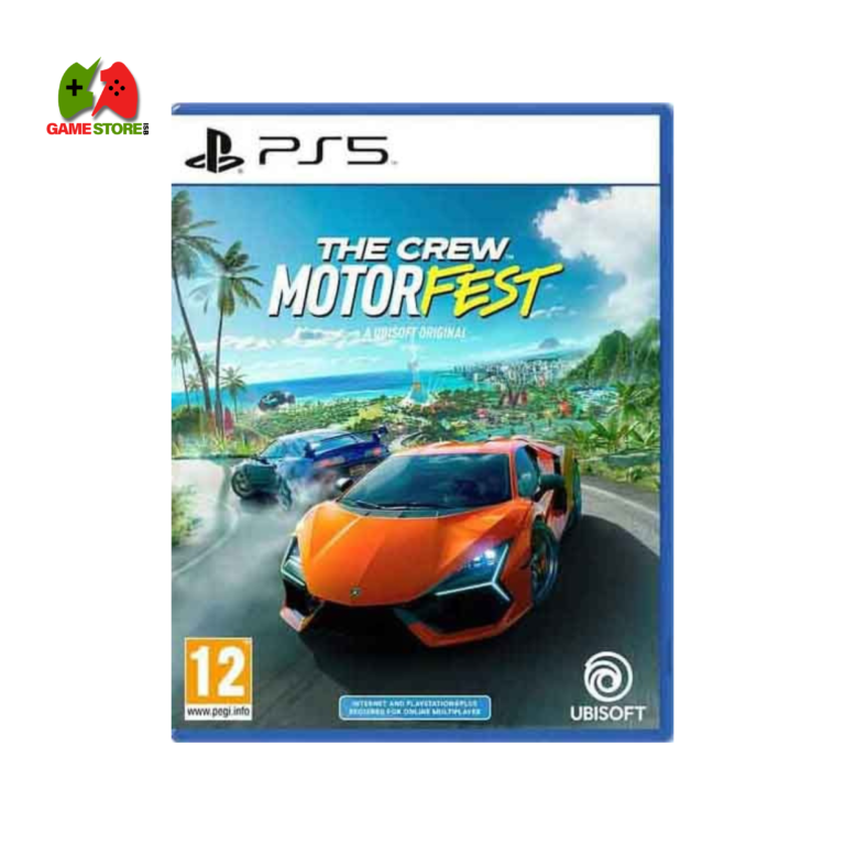 A high-speed racing scene from The Crew Motorfest on PS5, showcasing exotic supercars racing through Hawaiian landscapes with stunning next-gen graphics.