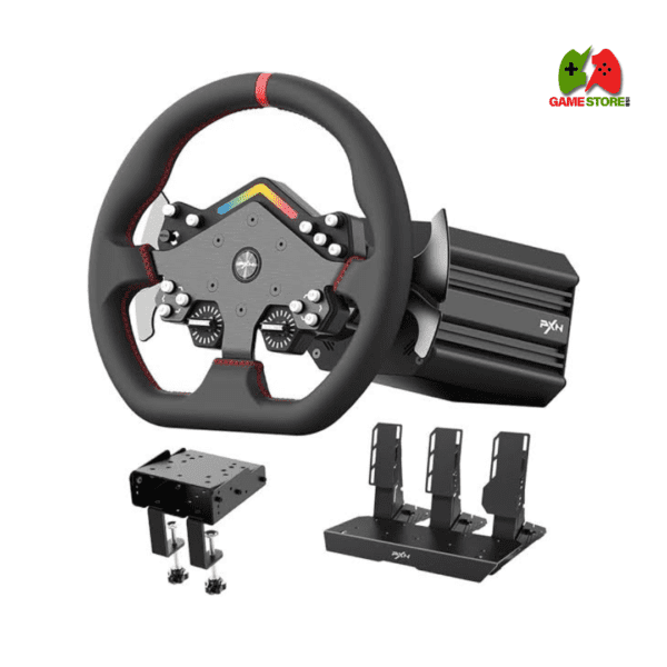 PXN V12 lite Direct Drive Steering Wheel 6nm Servo Sim Racing Force Feedback Detachable Racing Wheel Game Race Steering Wheel With 3-Pedals and Shifters Bundle For PC. Xbox One, Xbos Series X/S, PS4