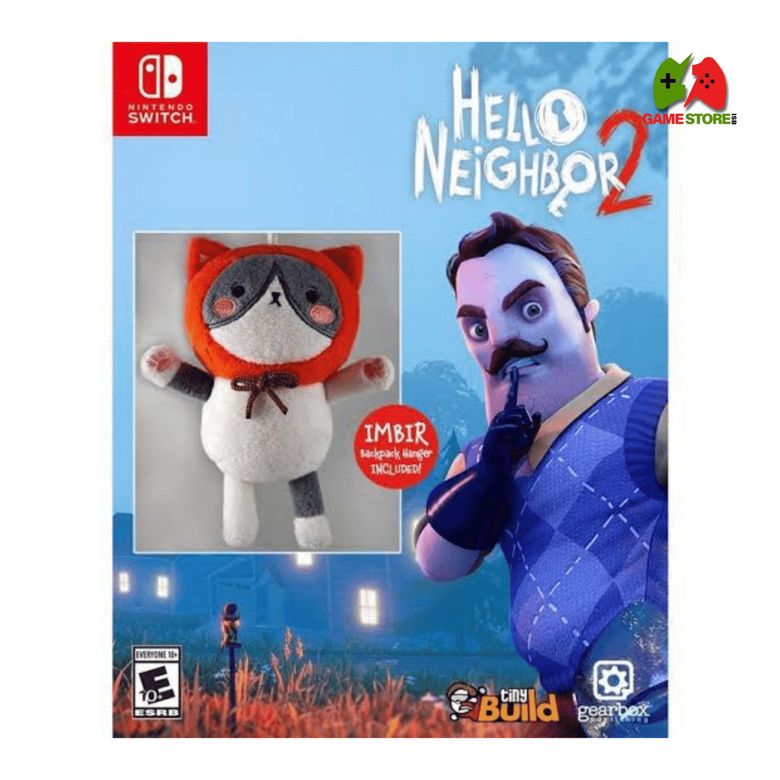 Hello Neighbor 2: Imbir Edition – PlayStation 5 Cover art of Hello Neighbor 2: Imbir Edition for PlayStation 5, featuring the game's protagonist and the mysterious town of Raven Brooks.