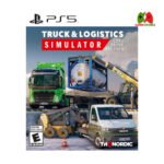 Truck & Logistics Simulator PS5 game cover featuring various transport vehicles