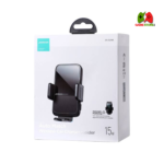 Joyroom JR-ZS298 Auto Match Wireless Car Charger Holder – black air vent phone mount with 15W fast wireless charging and auto clamp.