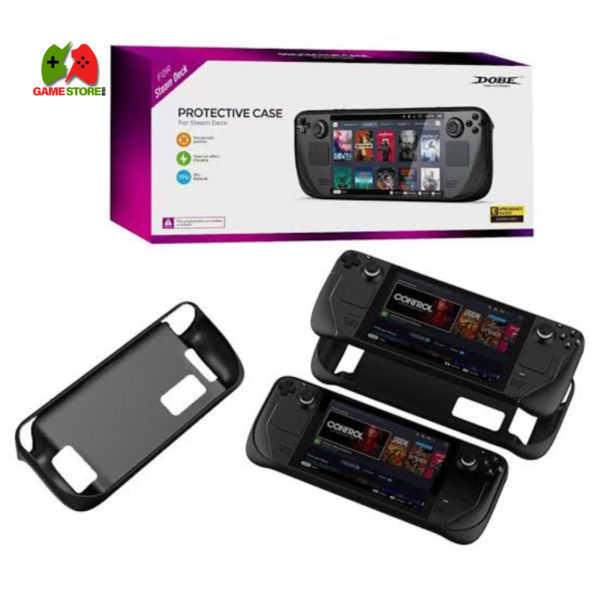 Dobe Black TPU Protective Case for Steam Deck – Shockproof, Anti-Scratch, and Non-Slip Cover