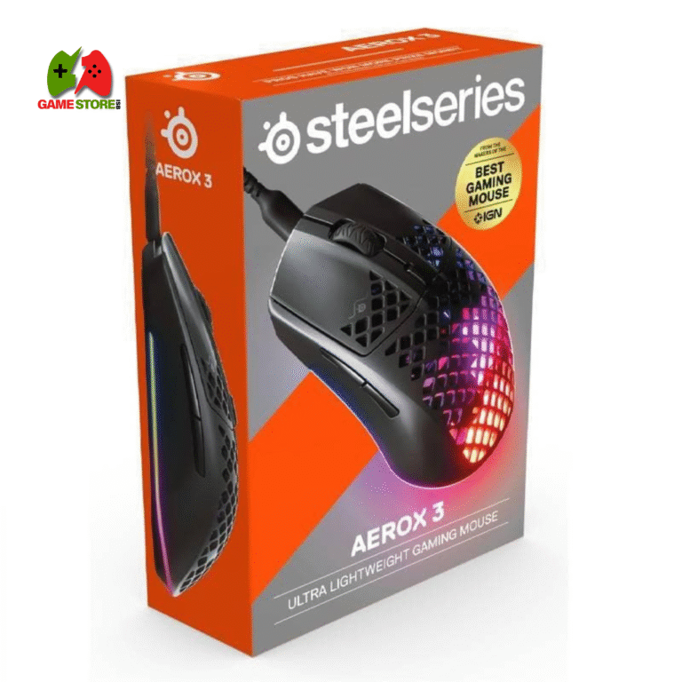 SteelSeries Aerox 3 ultra-lightweight gaming mouse with perforated shell and RGB lighting
