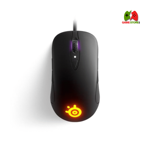 Alt Text: SteelSeries Prime Gaming Mouse – Top View