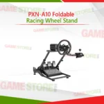 PXN-A10 foldable racing wheel stand front view with pedals mountedPXN-A10 foldable racing wheel stand front view with pedals mounted