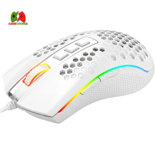 "Redragon M988 Storm Elite White RGB Gaming Mouse – Top View"