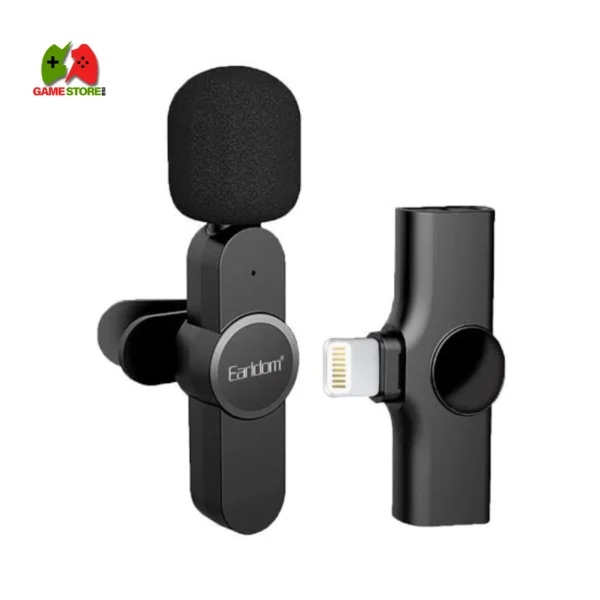 Earldom ET-MC3i Wireless Microphone compatible with iPhone and USB-C devices.
