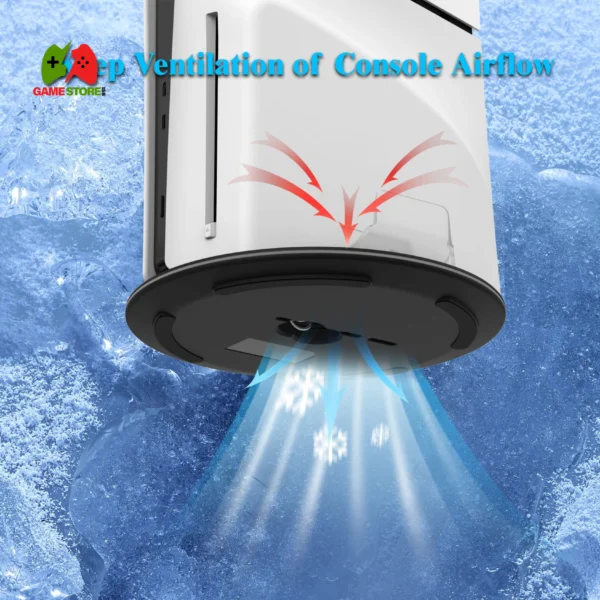 Vertical Stand for PS5/PS5 Slim/PS5 Pro with Dual Controller Charger and RGB Lighting – Black