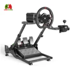 PXN A10 Racing Wheel Stand Front View: Front view of the PXN A10 Racing Wheel Stand showcasing its sturdy metal frame and adjustable components.