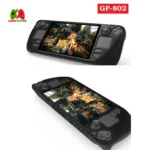 Black silicone protective case for Steam Deck, featuring a non-slip, shockproof design with precise cutouts for ports and buttons.