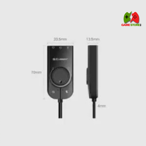 TechRise USB Sound Card featuring 3.5mm audio jacks and USB connector