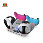 TP5-3550 Versatile Cooling Stand for PS5 featuring a Controller Charging Dock, Adjustable Fan, and LED Display Indicators.