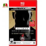 Agent 47 in suit, holding silenced pistol on Nintendo Switch 2: Hitman trilogy revenge.