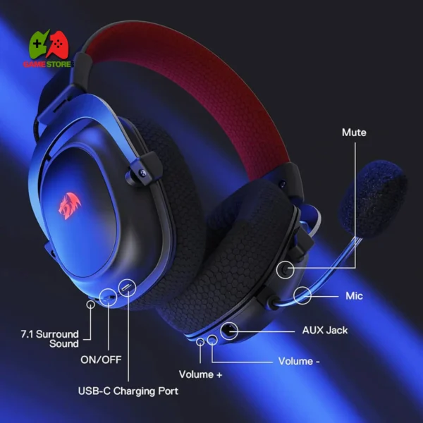 Redragon H510 PRO Mode RGB Wireless Gaming Headset (Black)