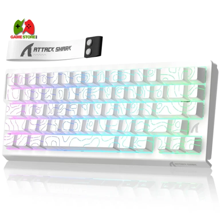 PBT Keycaps for the Attack Shark X68 HE 60% Wired RGB Gaming Keyboard with White Contour Shine