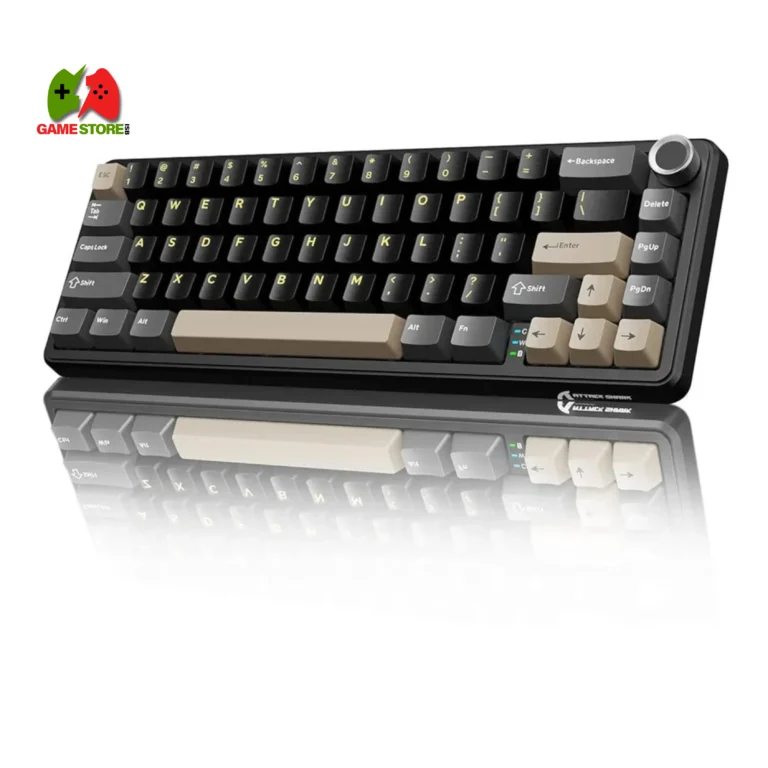 Wireless Tri-Mode 60% Mechanical Gaming Keyboard with RGB, Hot-Swappable Switches, and Volume Roller: Attack Shark X66 (Starry Black)