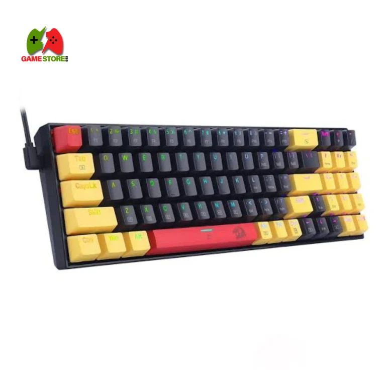 The Redragon K688 RGB 78-key mechanical gaming keyboard features blue switches and an RGB illumination that can be customized.