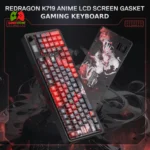 Redragon ARTEMIS K719 PRO Anime Mechanical Keyboard featuring an Ignara character design, an intelligent TFT display, tri-mode connectivity, and a compact layout with 95 keys.