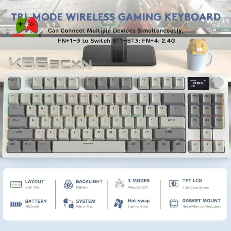 Akula Attack K86 Wireless mechanical keyboard with TFT display, CNC handle, hot switch, RVB lighting