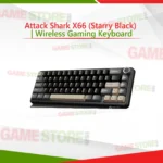 Attack Shark X66 Starry Black wireless gaming keyboard front view RGB mechanical keys