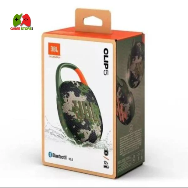 The JBL Clip 5 Dinker Bluetooth is Ultraportable with rifle, IP67 protection and 12 hours of play time.