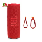 "JBL Flip 7 is a durable wireless speaker with 16 hours of playback that is portable, waterproof, and drop-proof in red."