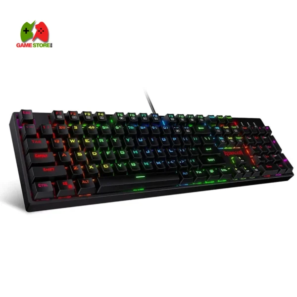 Redragon K582 Surara PRO RGB Mechanical Gaming Keyboard featuring optical red switches, adjustable backlighting, and 104 anti-ghosting keys.
